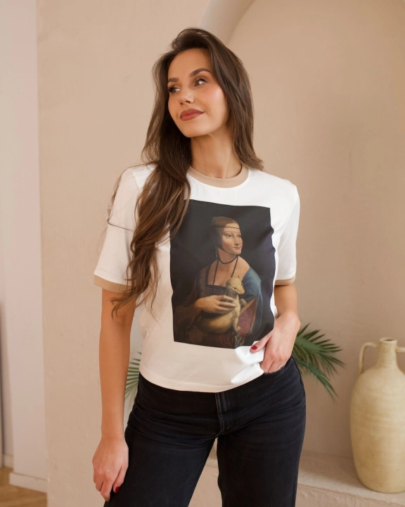 T-shirt „Dama z Gronostajem; - Leonardo da Vinci